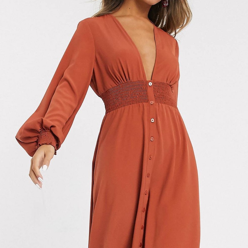 ASOS Burnt Orange Midi Dress